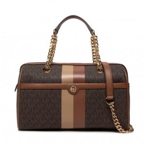 Cartable moyen à rayures Blaire Michael kors Brown