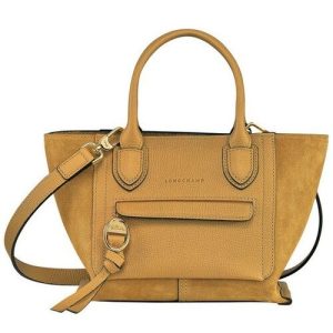 Sac à main femme Longchamp S Mailbox Ocre