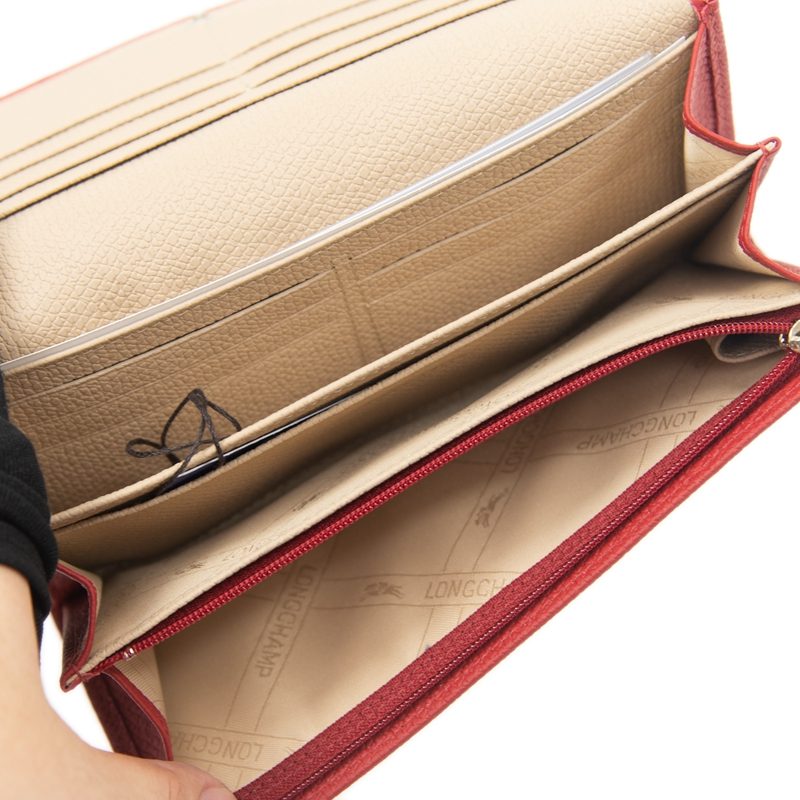 Portefeuille Long À Rabat Roseau Longchamp – rouge – Image 3