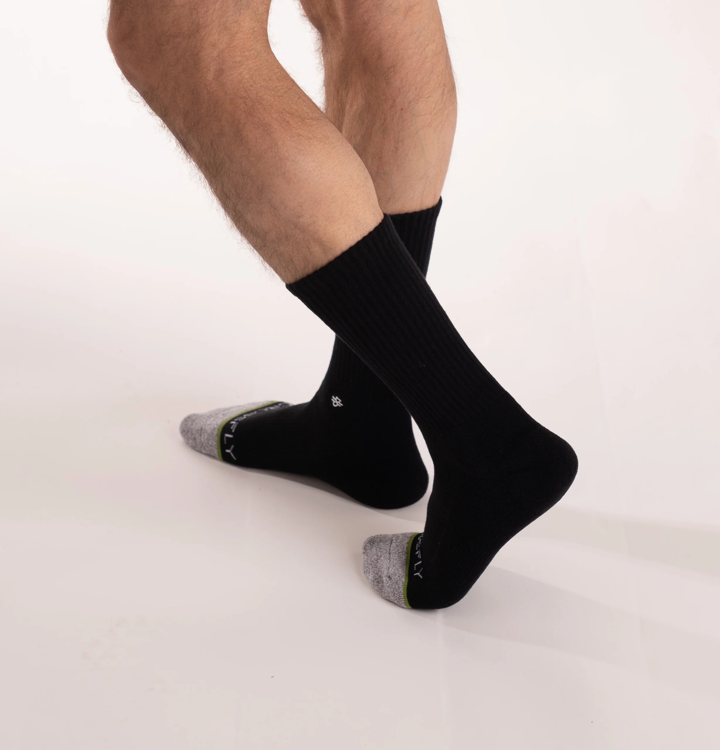 3-pack Original Men's 12" Crew Socks (Black) – Image 3