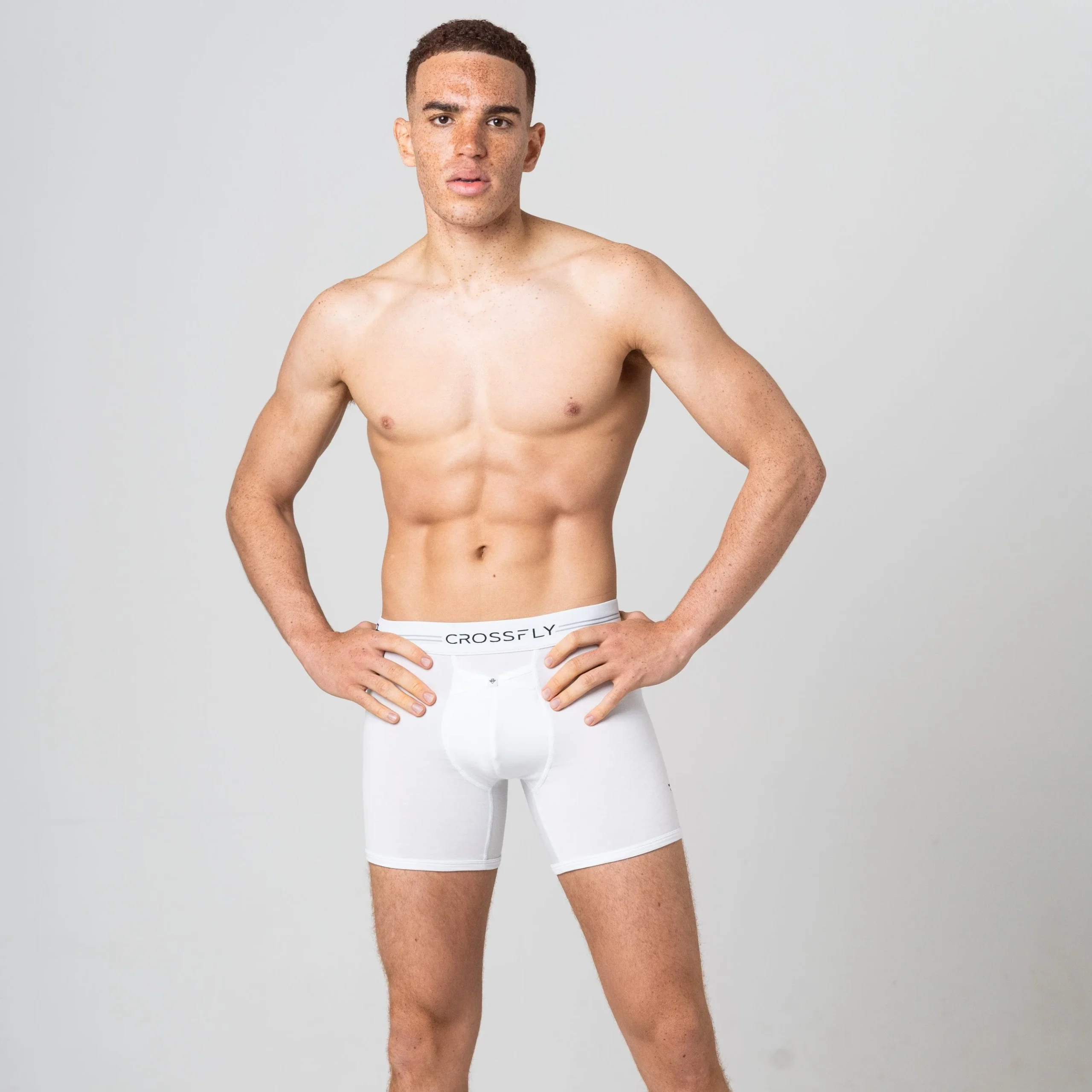 3-pack: IKON Trio Men's 6" Boxers - White Mono – Image 3