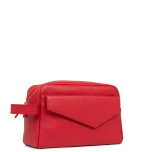 Trousse de toilette Zoé cuir Lancaster rouge