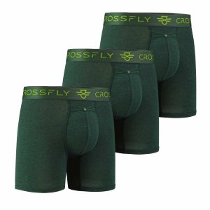3-pack IKON Men's 6" Boxers (Green Marle)