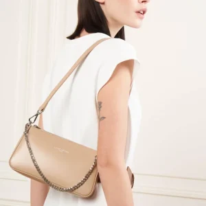Sac trotteur femme cuir Lancaster Suave Even beige foncé