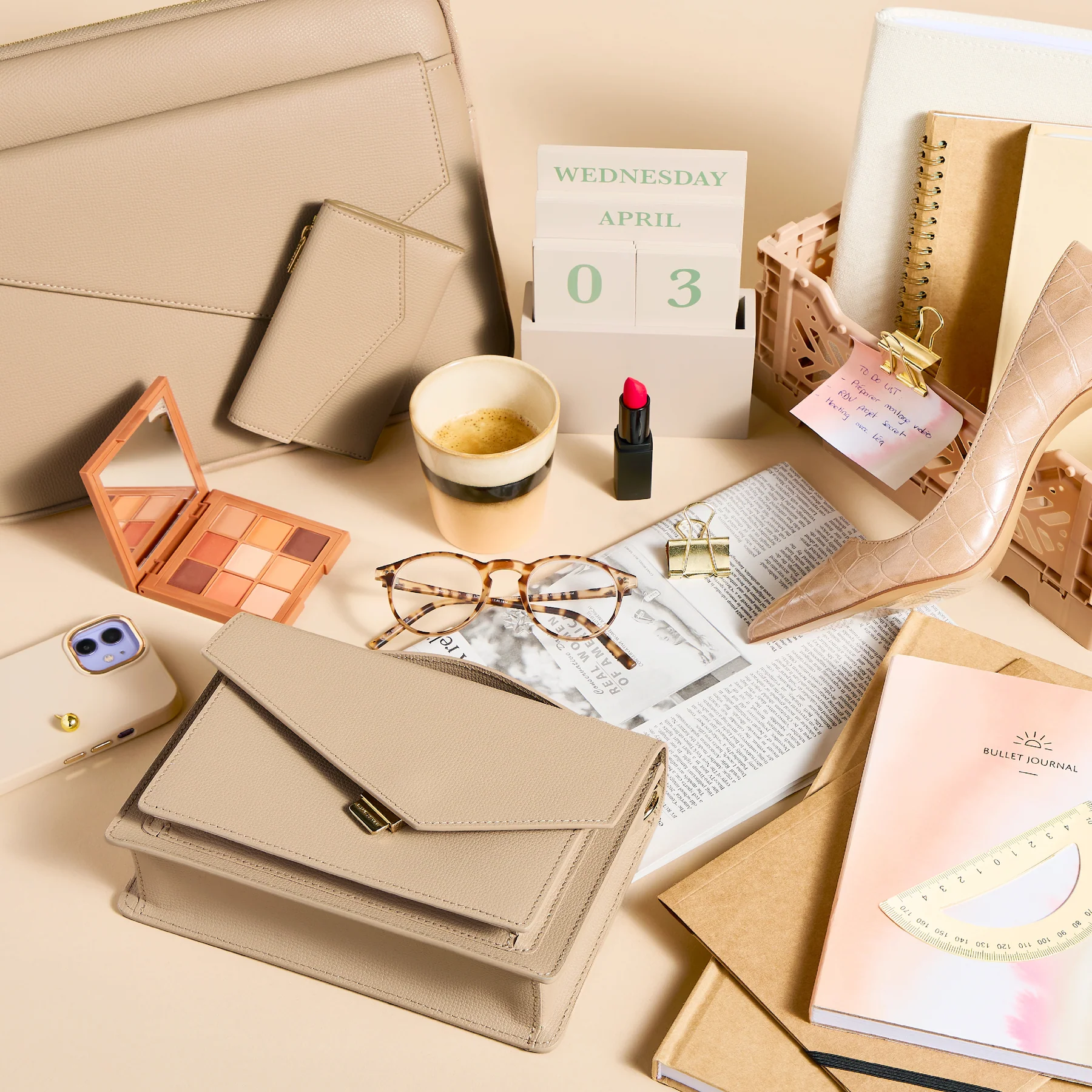 Sac zoé Beige foncé Lancaster – Image 3