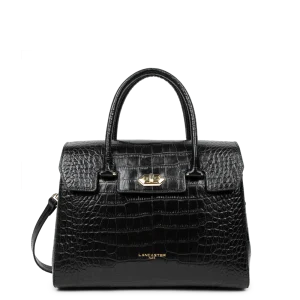 Grand sac à main cuir Exo Lancaster noir