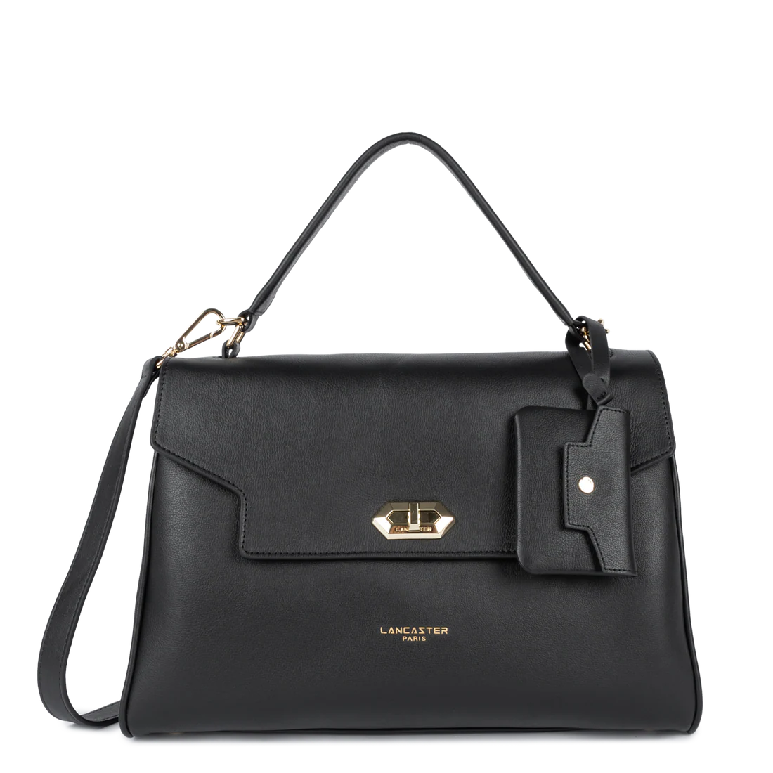 Grand sac cabas épaule femme Lancaster Mademoiselle Grace noir