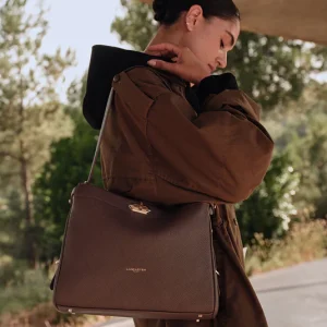 Grand sac hobo Lady Romy cuir Lancaster marron
