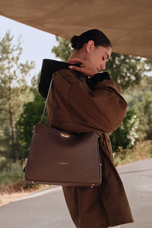 Grand sac hobo Lady Romy cuir Lancaster marron – Image 2