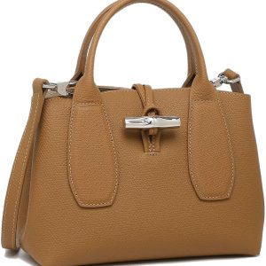 Sac à main S femme Roseau cuir Longchamp naturel