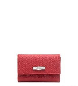 Portefeuille compact roseau Longchamp – rouge