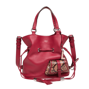 Sac seau premier Flirt M de Lancel Python Carmin