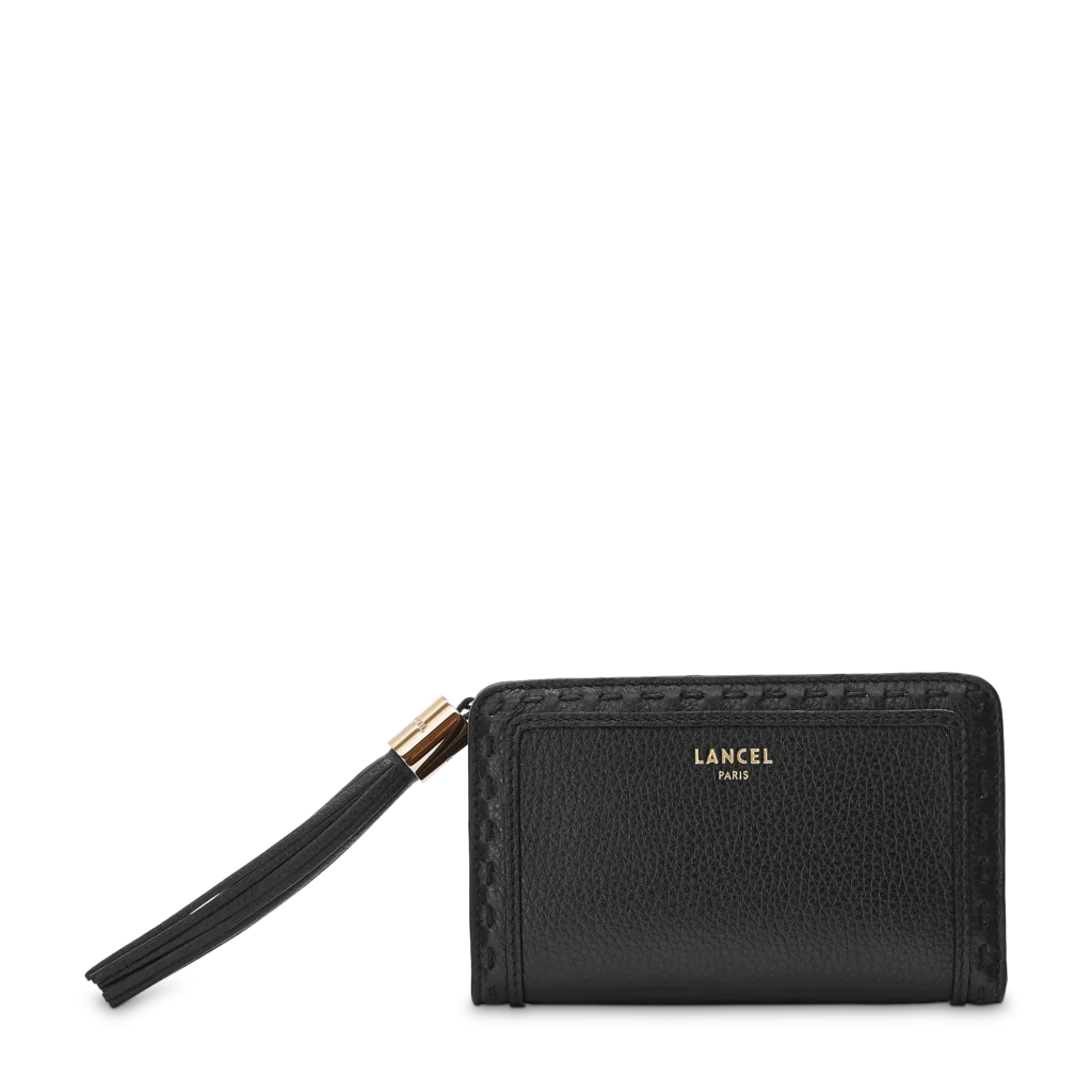 Portefeuille rectangulaire compact zippé Premier Flirt de Lancel Noir