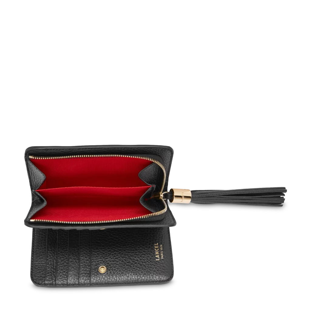 Portefeuille rectangulaire compact zippé Premier Flirt de Lancel Noir – Image 4