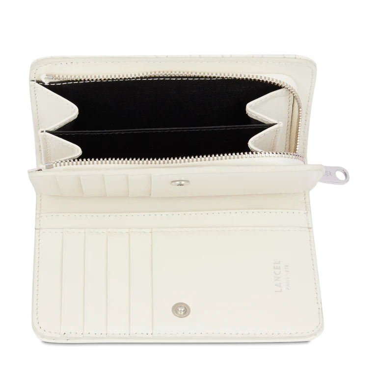 PORTEFEUILLE RECTANGULAIRE COMPACT ZIPPÉ MIDI-MINUIT DE LANCEL Neige – Image 4