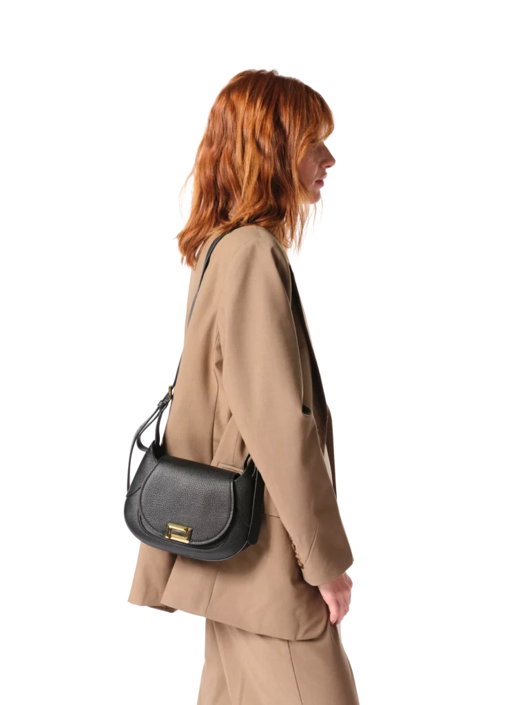 Sac cuir besace M Paulette Lancel Noir
