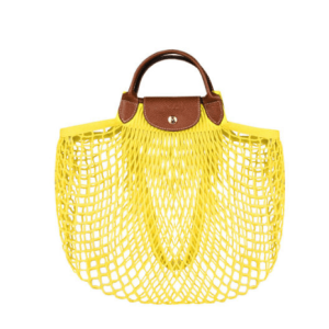 Sac filet L Le Pliage Longchamp Toile citron