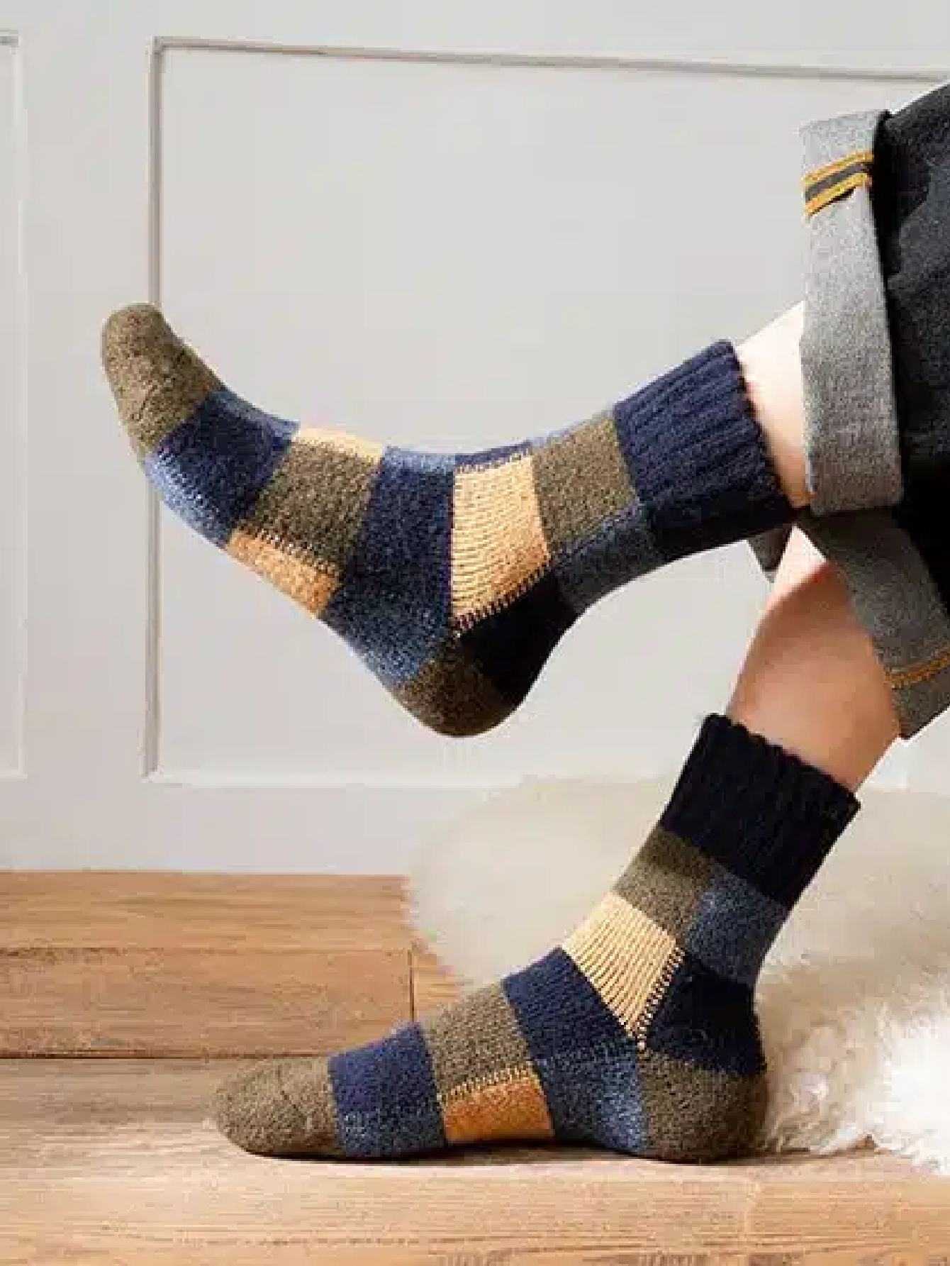 Chaussettes en laine polaire pour homme