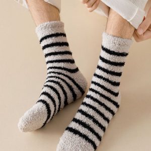 Chaussettes d’intérieur en laine polaire extra chaude pour homme