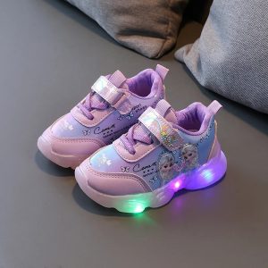 Chaussure lumineuse la reine des neiges violette