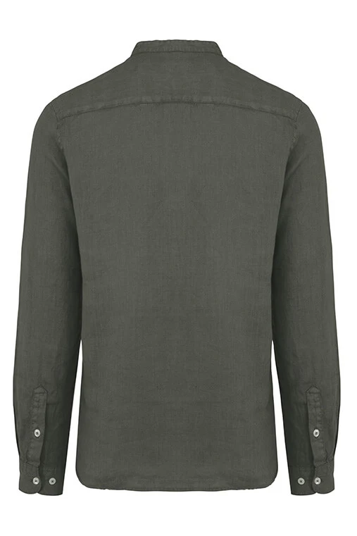 Chemise Écoresponsable à Col Mao Délavée en Lin Homme - Élégance et Confort Naturel – Image 6