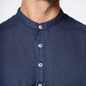 Chemise Écoresponsable à Col Mao Délavée en Lin Homme - Élégance et Confort Naturel