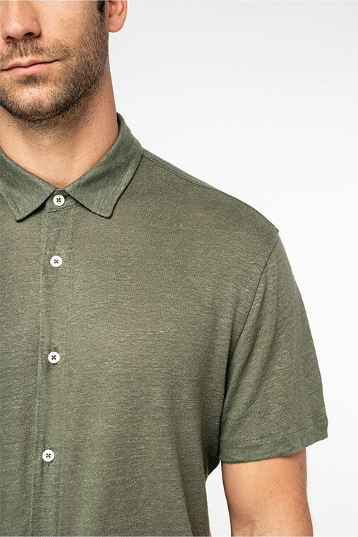 Chemise à Manches Courtes en Lin pour Homme