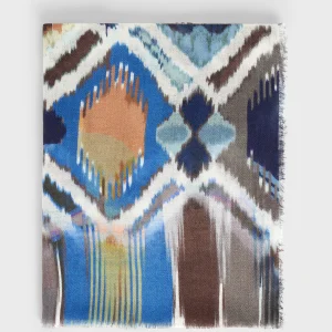 ECHARPE TIE & DYE EN LAINE ET MODAL – GAELLE Indigo