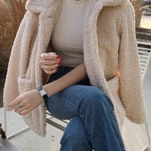 Veste polaire de mouton pour femme