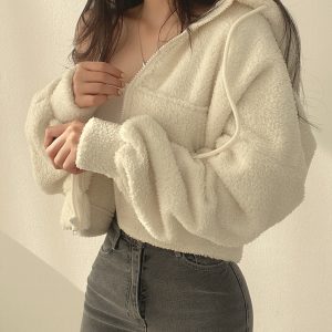 Veste polaire bouclette pour femme