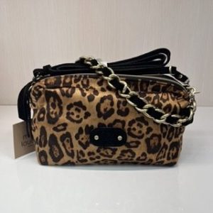 Sac bandoulière Mama LP1 noir/cognac léopard Mila Louise