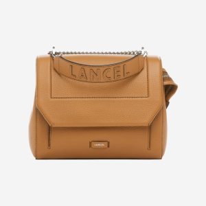 Sac rabat avec poignée Ninon M de Lancel Camel