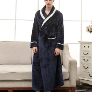 Peignoir polaire long pour homme