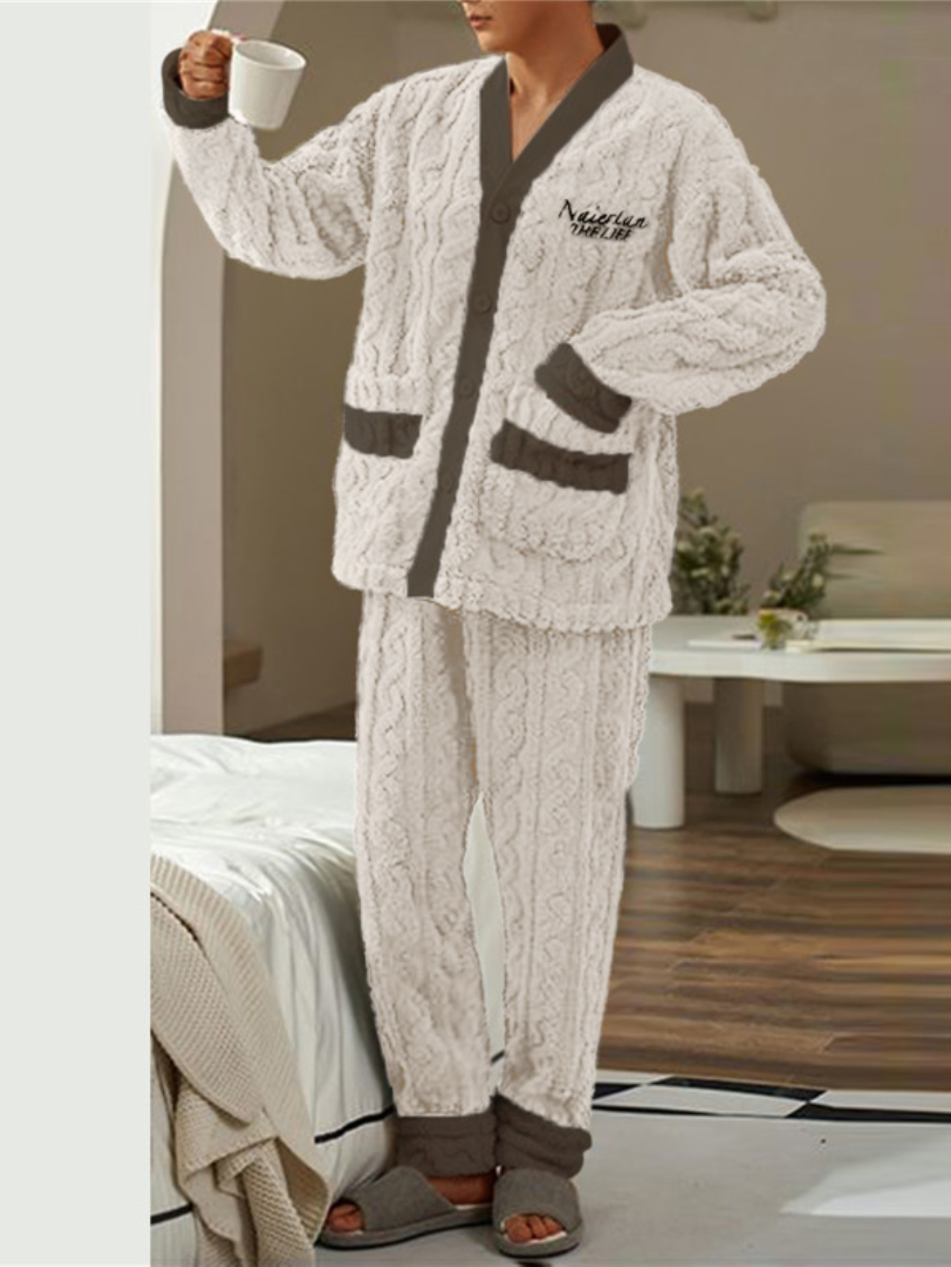 Pyjama polaire pour homme épais – Image 3