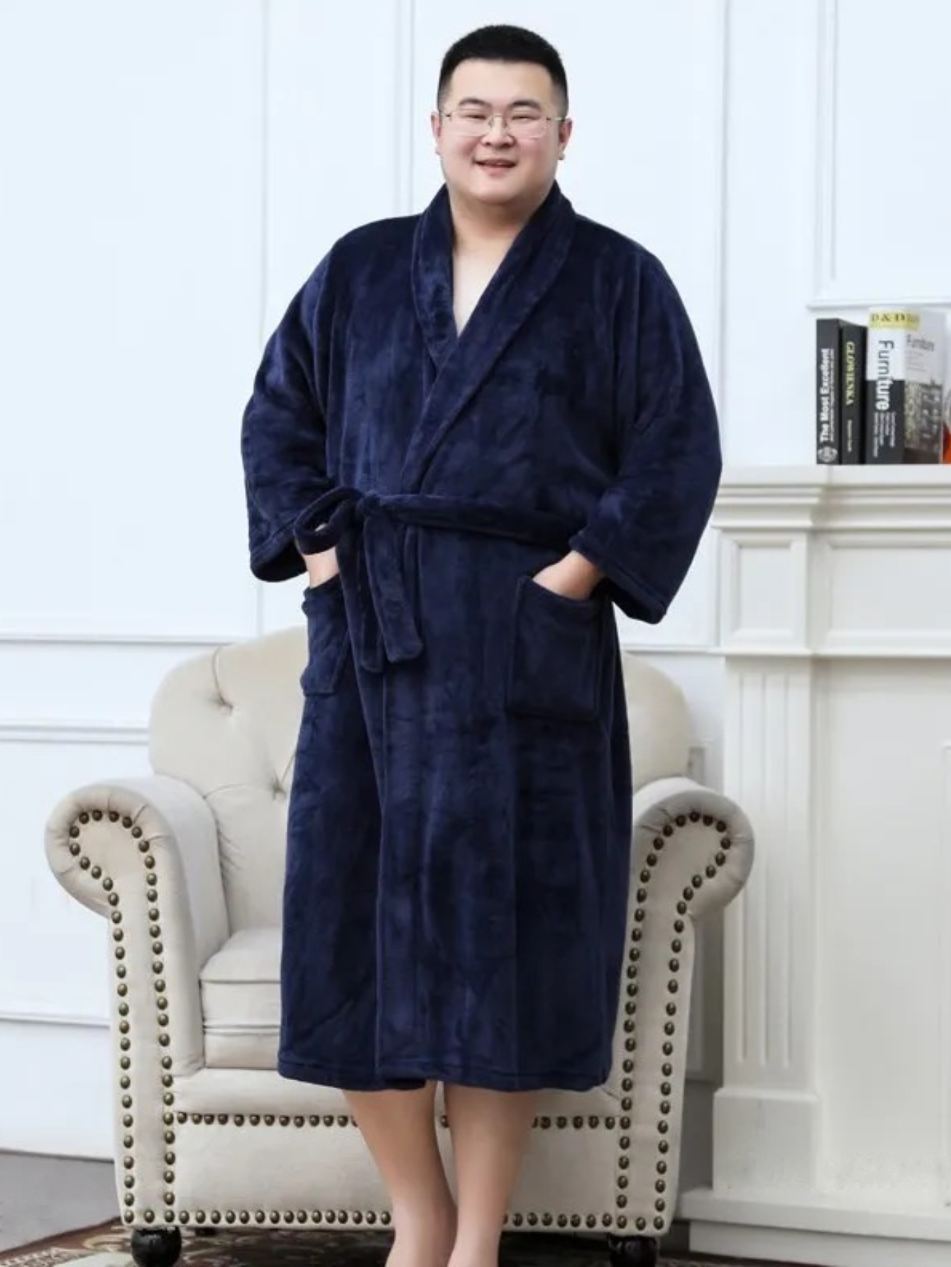 Peignoir polaire pour homme grande taille