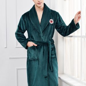 Peignoir polaire pour homme vert