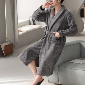 Peignoir polaire court pour homme