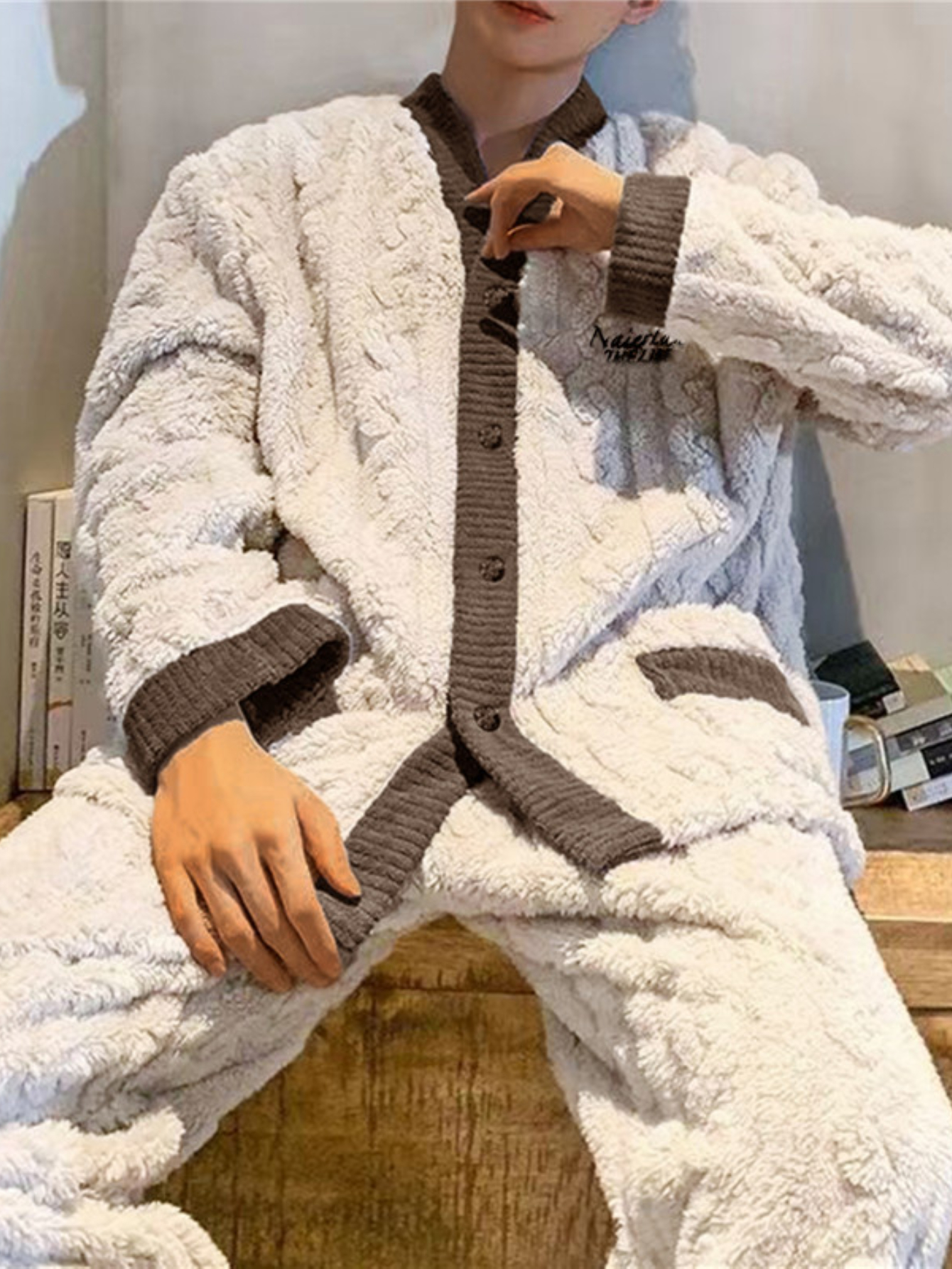 Pyjama polaire pour homme épais – Image 2