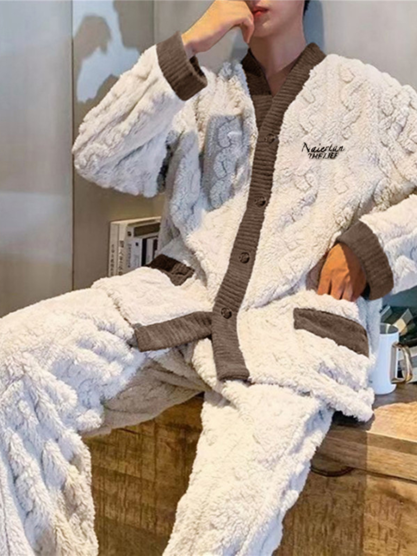 Pyjama polaire pour homme épais