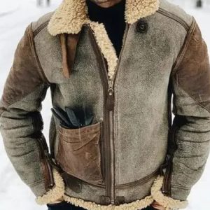 Veste en daim pour homme à doublure polaire