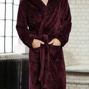 Peignoir polaire avec capuche pour homme