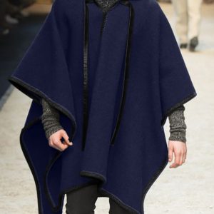 Poncho polaire pour homme bleu marine