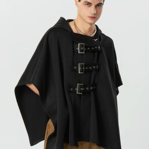 Poncho intérieur polaire noir pour homme