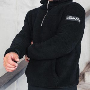 Pull polaire noir pour homme