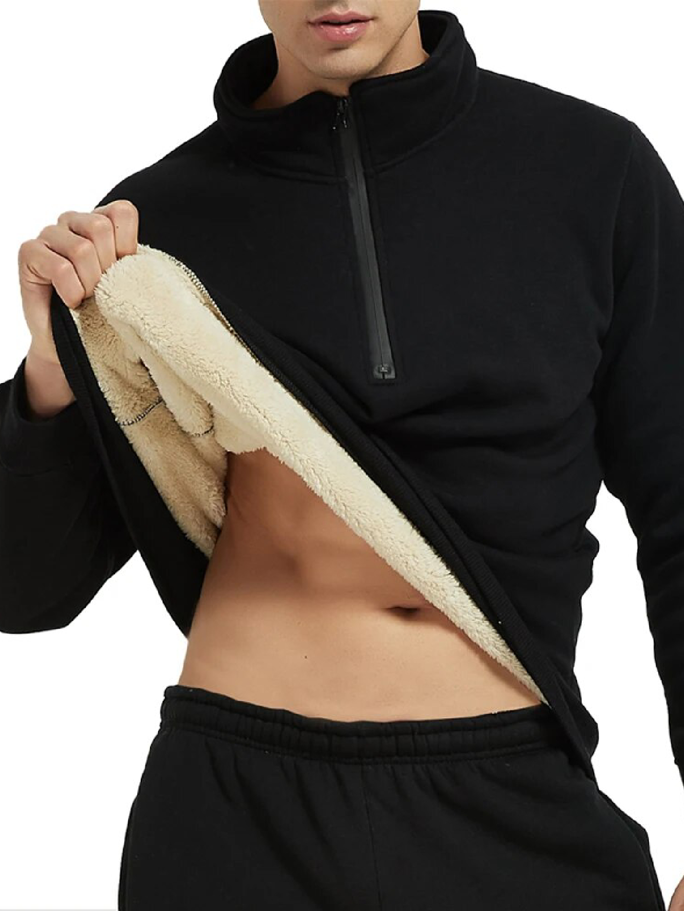 Pull polaire pour homme demi-zip – Image 2