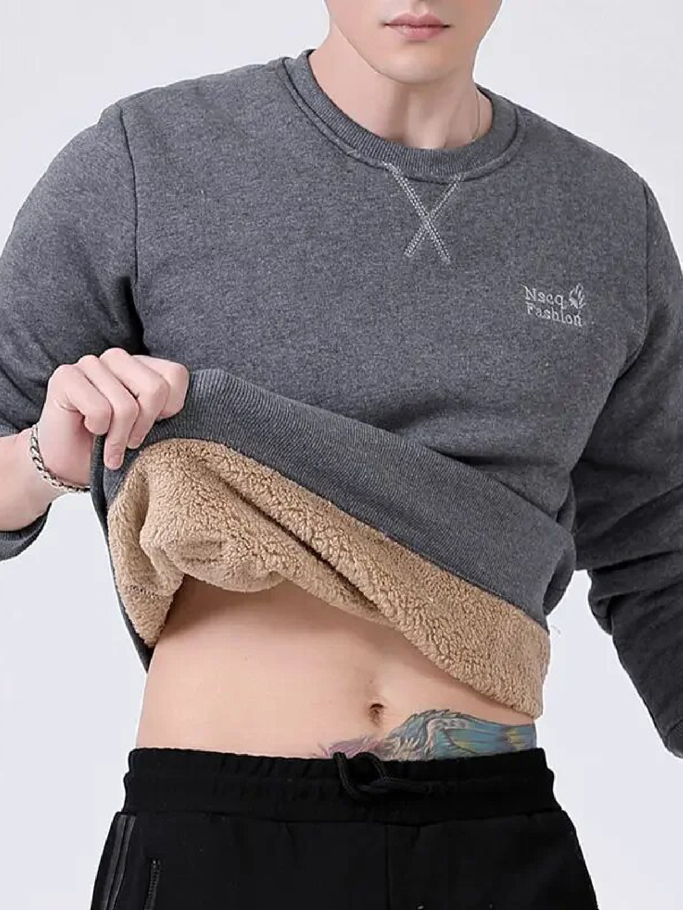 Pull doublé en polaire pour homme