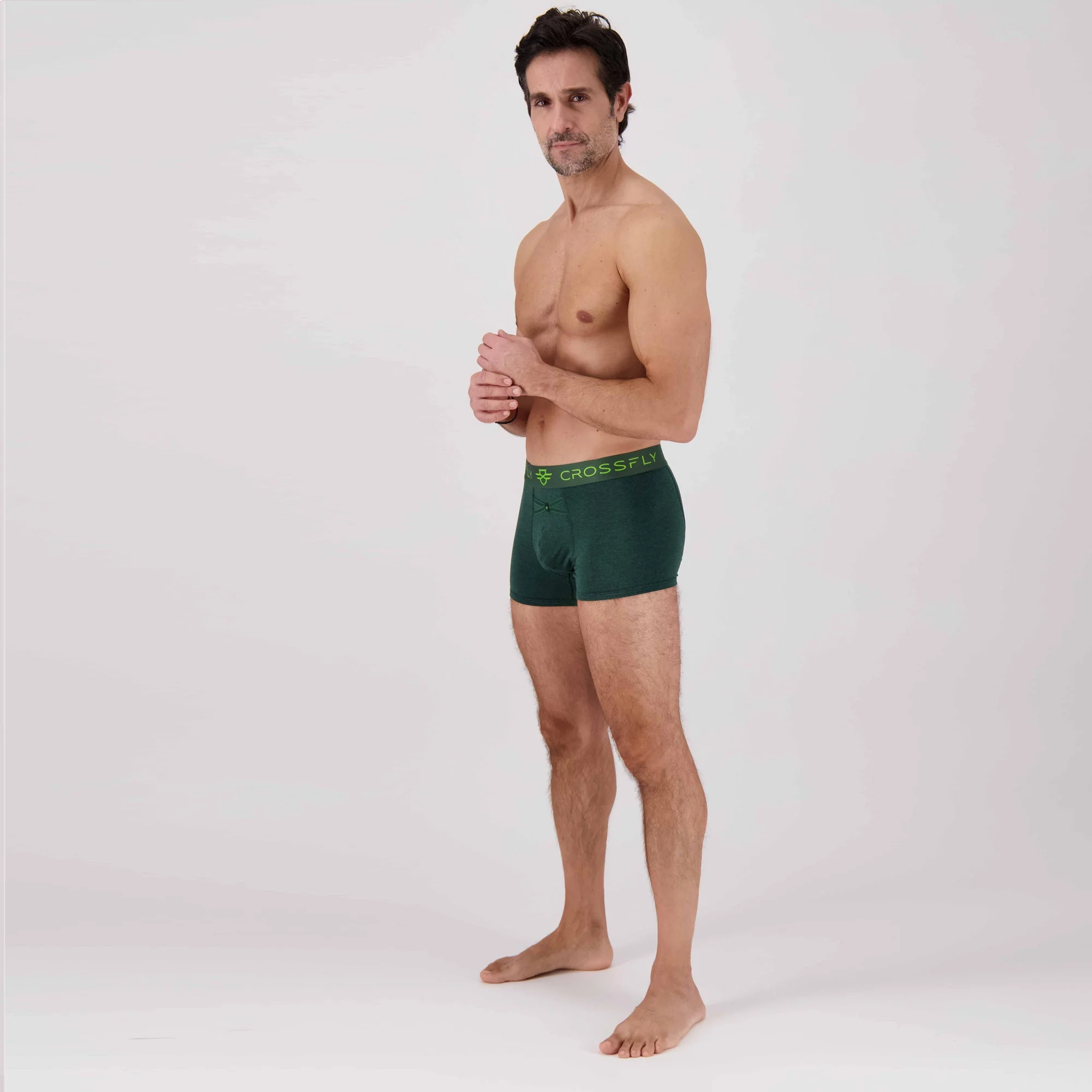 3-pack: IKON Men's 3" Trunks - Green Marle – Image 6