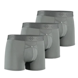 3-pack: IKON Men's 3" Trunks - Charcoal