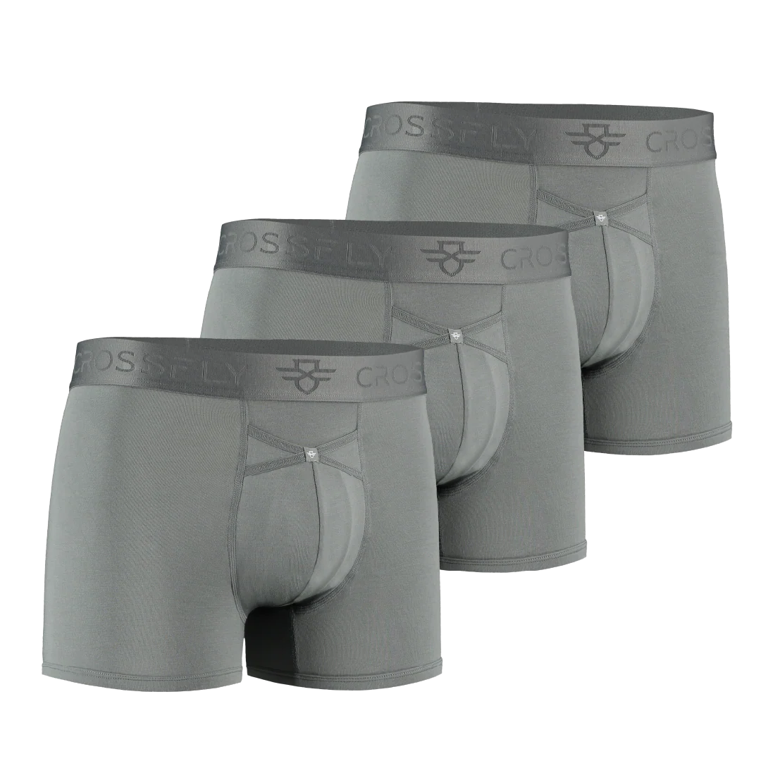 3-pack: IKON Men's 3" Trunks - Charcoal