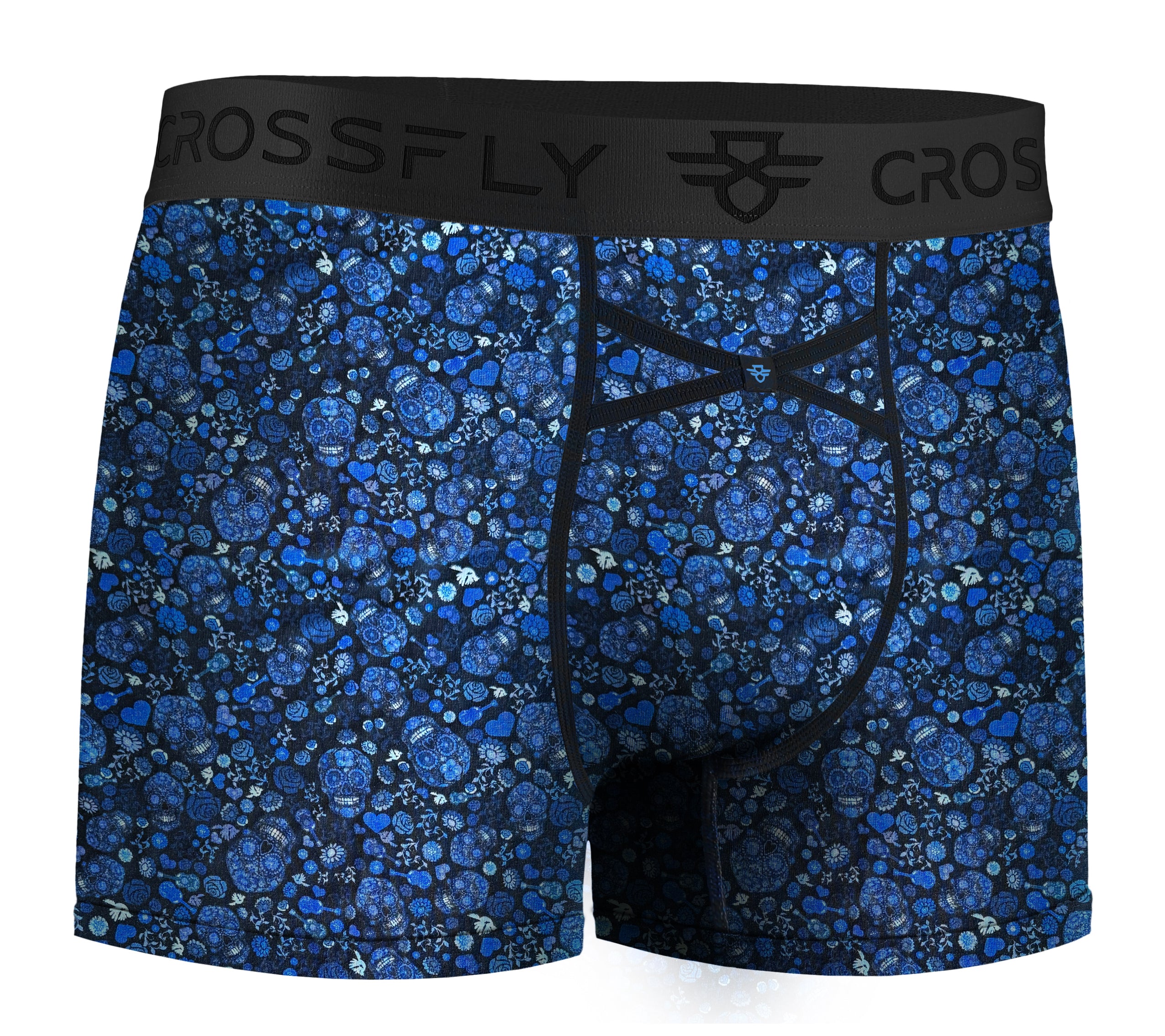 IKON Men's 3" Trunks - Skulls and Hearts Blues